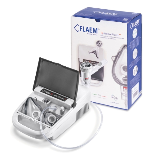 Profesjonalny inhalator FLAEM NebulFlaem 4.0 z opakowaniem producenta i nebulizatorem RF9.